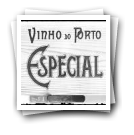 Marca registada de Vinho do Porto Especial, gravada em madeira (reprodução de logótipo)