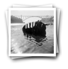 Panorâmica de barco no rio Douro e da Ponte da Arrábida no dia da inauguração 