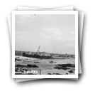 Aspeto geral dos trabalhos em Leixões tirado do cais de embarque dos passageiros no porto de serviço, Leixões